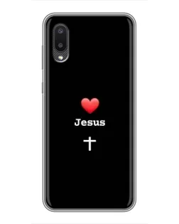 Чехол для Samsung Galaxy M02 (M022) с картинкой «Сердце - Jesus»