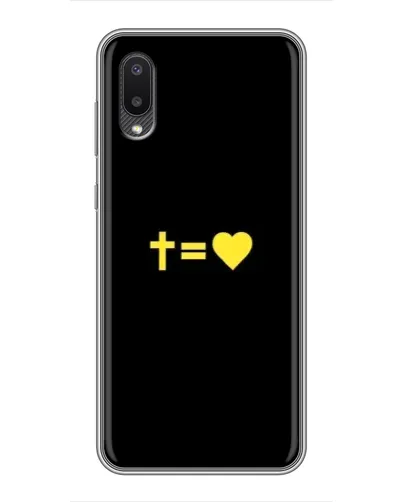 Чехол для Samsung Galaxy M02 (M022) с картинкой «Сердце и Крест»