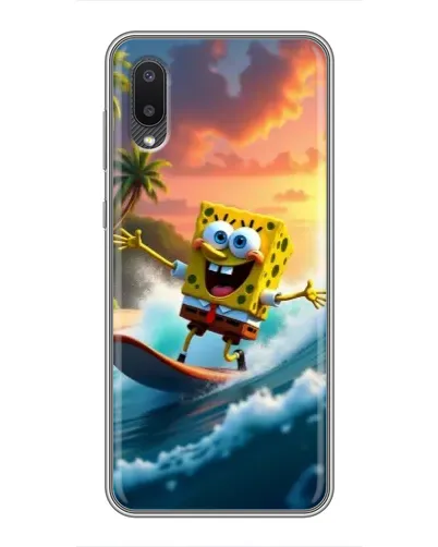 Чехол для Samsung Galaxy M02 (M022) с картинкой «Губка Боб серфингист»