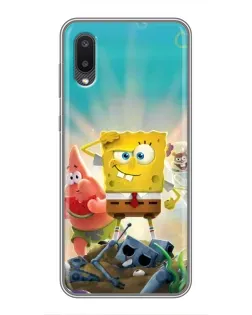 Чехол для Samsung Galaxy M02 (M022) с картинкой «Спанч Боб победитель»