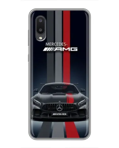Чехол для Samsung Galaxy M02 (M022) с картинкой «Mercedes — белый карбон»