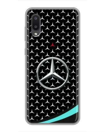 Чехол для Samsung Galaxy M02 (M022) с картинкой «Mercedes — бирюзовый акцент»
