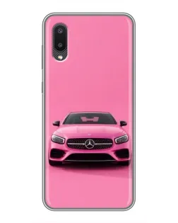 Чехол для Samsung Galaxy M02 (M022) с картинкой «Розовый Mercedes AMG»