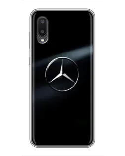 Чехол для Samsung Galaxy M02 (M022) с картинкой «Mercedes на металле»