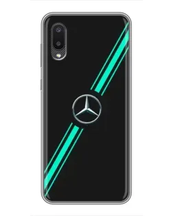 Чехол для Samsung Galaxy M02 (M022) с картинкой «Спортивные линии Mercedes»