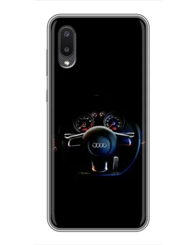 Чехол для Samsung Galaxy M02 (M022) с картинкой «Салон Audi — руль»