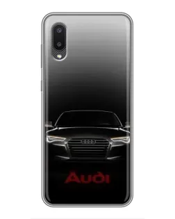 Чехол для Samsung Galaxy M02 (M022) с картинкой «Audi — градиентный контур»