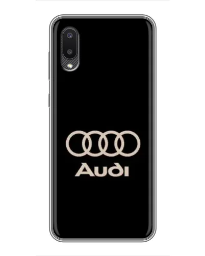 Чехол для Samsung Galaxy M02 (M022) с картинкой «Audi — золотой логотип»
