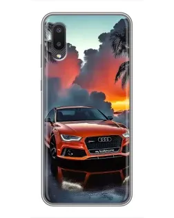 Чехол для Samsung Galaxy M02 (M022) с картинкой «Audi — закат»