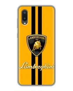 Чехол для Samsung Galaxy M02 (M022) с картинкой «Lamborghini Stripe желтый»