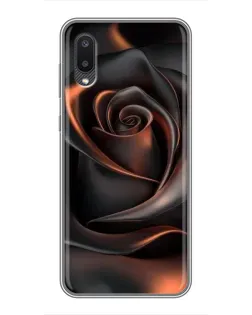 Чехол для Samsung Galaxy M02 (M022) с картинкой «Шелковая черная роза»