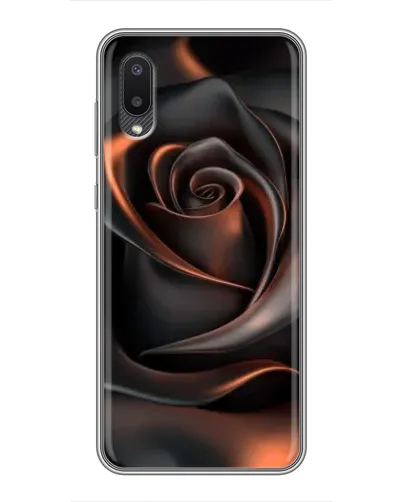Чехол для Samsung Galaxy M02 (M022) с картинкой «Шелковая черная роза»