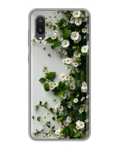 Чехол для Samsung Galaxy M02 (M022) с картинкой «Ветка мелких белых цветов»