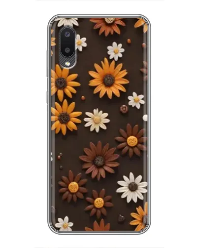 Чехол для Samsung Galaxy M02 (M022) с картинкой «Узор из маленьких подсолнухов»