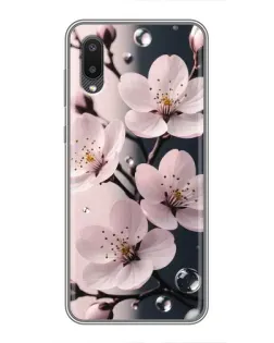 Чехол для Samsung Galaxy M02 (M022) с картинкой «Нежная сакура и капли»