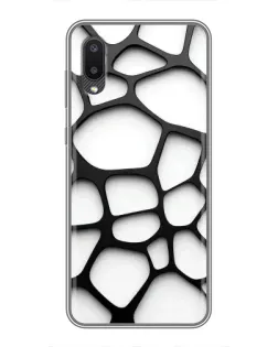 Чехол для Samsung Galaxy M02 (M022) с картинкой «Белая объемная сетка»