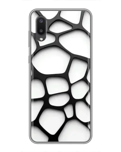 Чехол для Samsung Galaxy M02 (M022) с картинкой «Белая объемная сетка»
