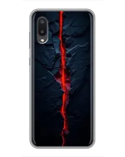 Чехол для Samsung Galaxy M02 (M022) с картинкой «Kрасная лавовая трещина»