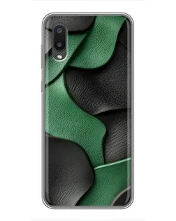 Чехол для Samsung Galaxy M02 (M022) с картинкой «Зеленые кожаные волны»