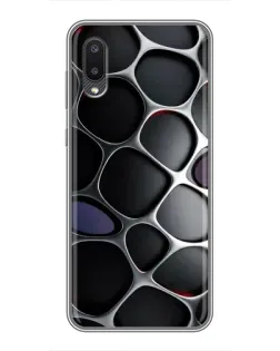 Чехол для Samsung Galaxy M02 (M022) с картинкой «Объемная темная решетка»