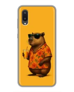 Чехол для Samsung Galaxy M02 (M022) с картинкой «Капибара на отдыхе»