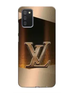 Чехол для Samsung Galaxy M02s с картинкой «LV — золотое сияние»