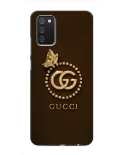 Чехол для Samsung Galaxy M02s с картинкой «Gucci — золотая бабочка»