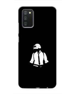 Чехол для Samsung Galaxy M02s с картинкой «PUBG — белый шлем»