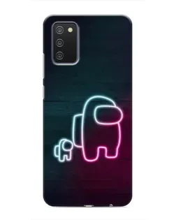 Чехол для Samsung Galaxy M02s с картинкой «Among Us неон-арт»