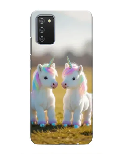Чехол для Samsung Galaxy M02s с картинкой «Пара единорогов»