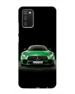 Чехол для Samsung Galaxy M02s с картинкой «Mercedes — неоновый лого»