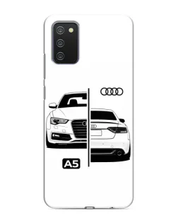 Чехол для Samsung Galaxy M02s с картинкой «Audi — контрастный дизайн»