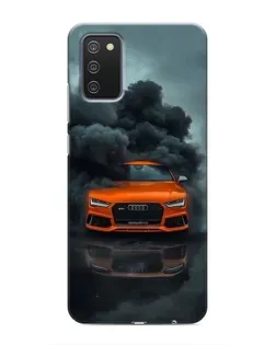 Чехол для Samsung Galaxy M02s с картинкой «Audi в облаках дыма»