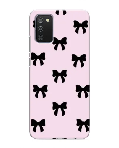 Чехол для Samsung Galaxy M02s с картинкой «Черные банты Coquette»