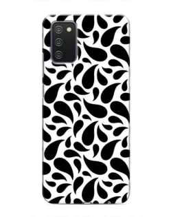 Чехол для Samsung Galaxy M02s с картинкой «Контрастные черные капли»