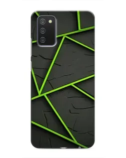 Чехол для Samsung Galaxy M02s с картинкой «Зеленые геометрические линии»