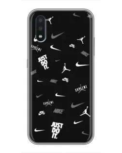 Чехол для Samsung Galaxy M10 (M105) с картинкой «Nike Black Pattern»