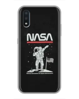 Чохол для Samsung Galaxy M10 (M105) з картинкою «NASA — крокуємо по Місяцю»