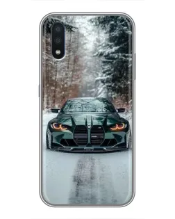 Чохол для Samsung Galaxy M10 (M105) з картинкою «BMW у зимовому лісі»
