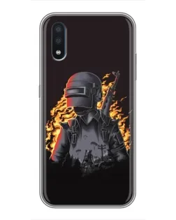 Чохол для Samsung Galaxy M10 (M105) з картинкою «PUBG — вогняний силует»
