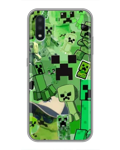 Чехол для Samsung Galaxy M10 (M105) с картинкой «Криперы Minecraft»