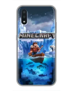 Чехол для Samsung Galaxy M10 (M105) с картинкой «Minecraft ледяной мир»