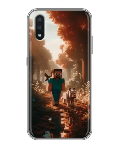 Чехол для Samsung Galaxy M10 (M105) с картинкой «Стив в лесу»