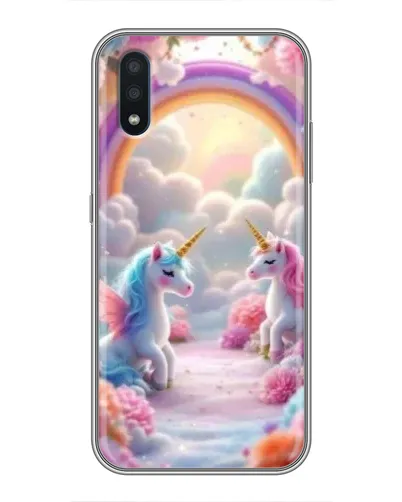 Чохол для Samsung Galaxy M10 (M105) з картинкою «Веселка і єдинороги»