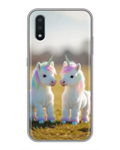 Чохол для Samsung Galaxy M10 (M105) з картинкою «Пара єдинорогів»