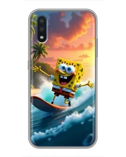 Чохол для Samsung Galaxy M10 (M105) з картинкою «Губка Боб серфінгіст»