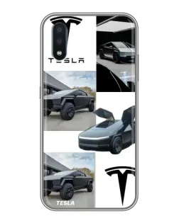 Чохол для Samsung Galaxy M10 (M105) з картинкою «Колаж Cybertruck Tesla»