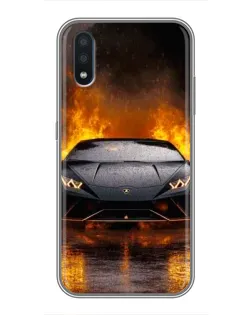 Чохол для Samsung Galaxy M10 (M105) з картинкою «Lamborghini у вогні»