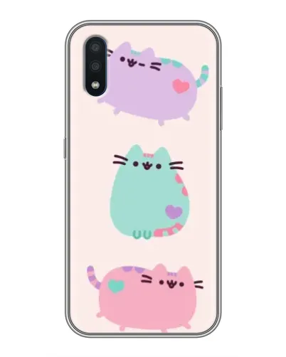 Чохол для Samsung Galaxy M10 (M105) з картинкою «Pusheen тріо»