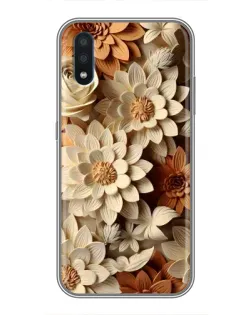 Чохол для Samsung Galaxy M10 (M105) з картинкою «Бежевий флористичний декор»